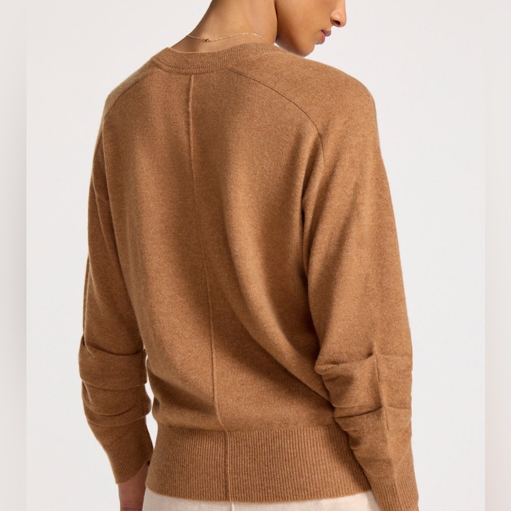 Brochu Walker The Ennes Ruched Cashmere Sweater Toffee Mélange | S - Picture 3 of 8